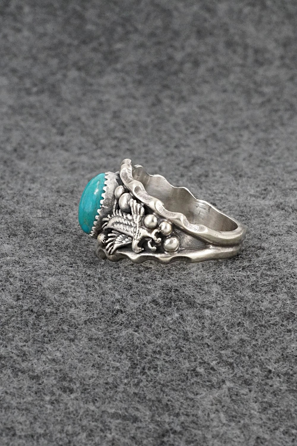 Turquoise & Sterling Silver Ring - Genevieve Francisco - Size 12.75