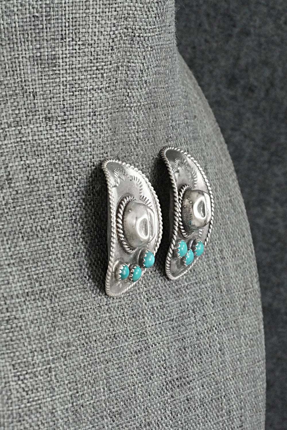 Turquoise & Sterling Silver Earrings - Bobby Platero