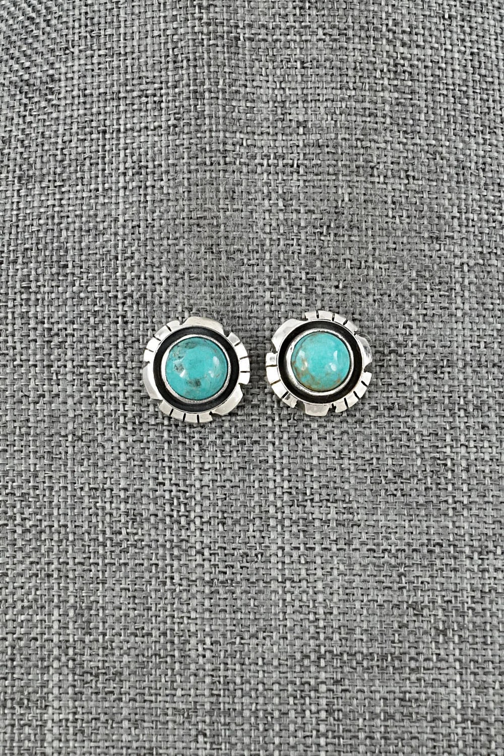 Turquoise & Sterling Silver Earrings - Amos Begay