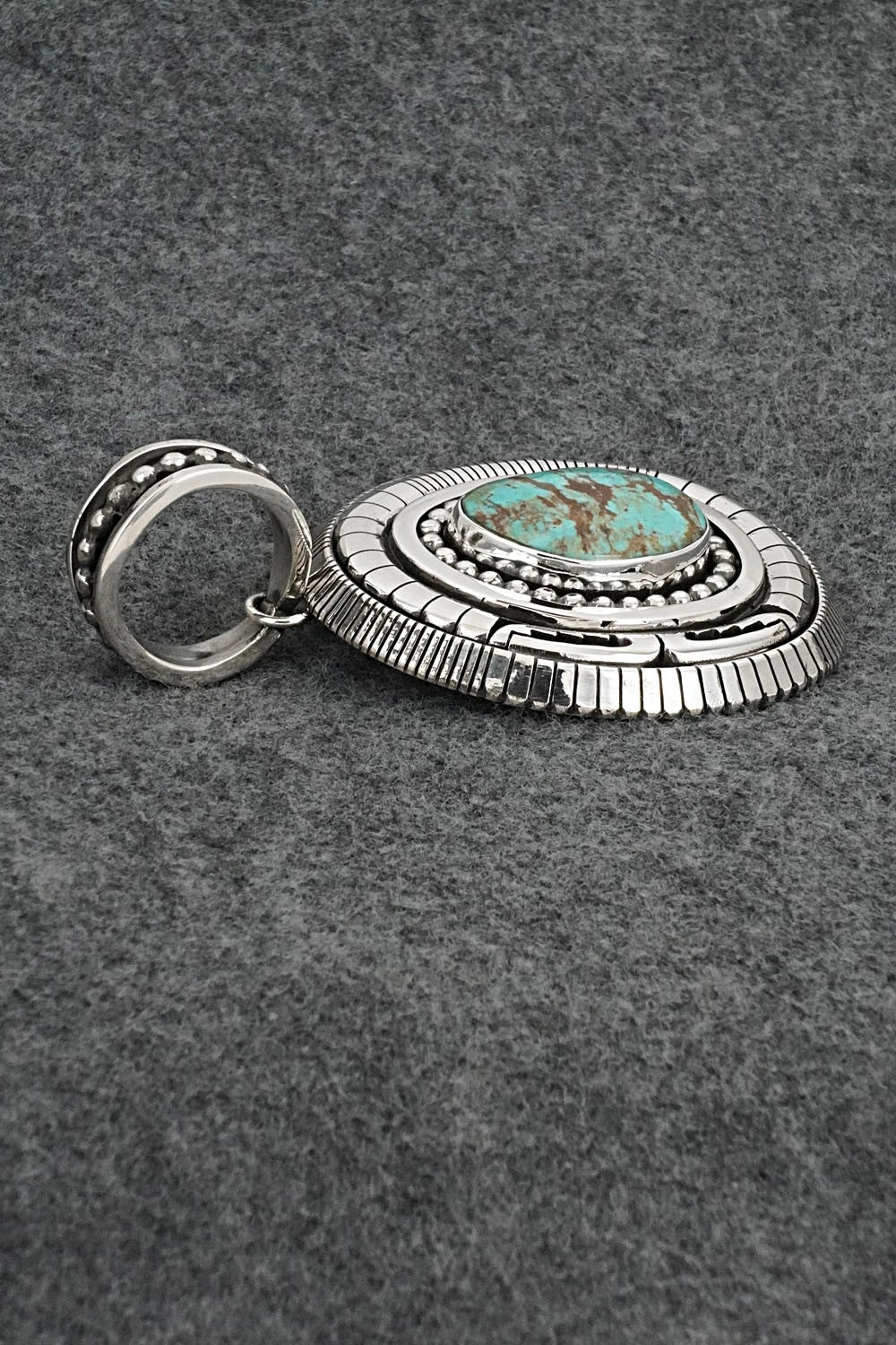 Turquoise and Sterling Silver Pendant - Jonathan Nez