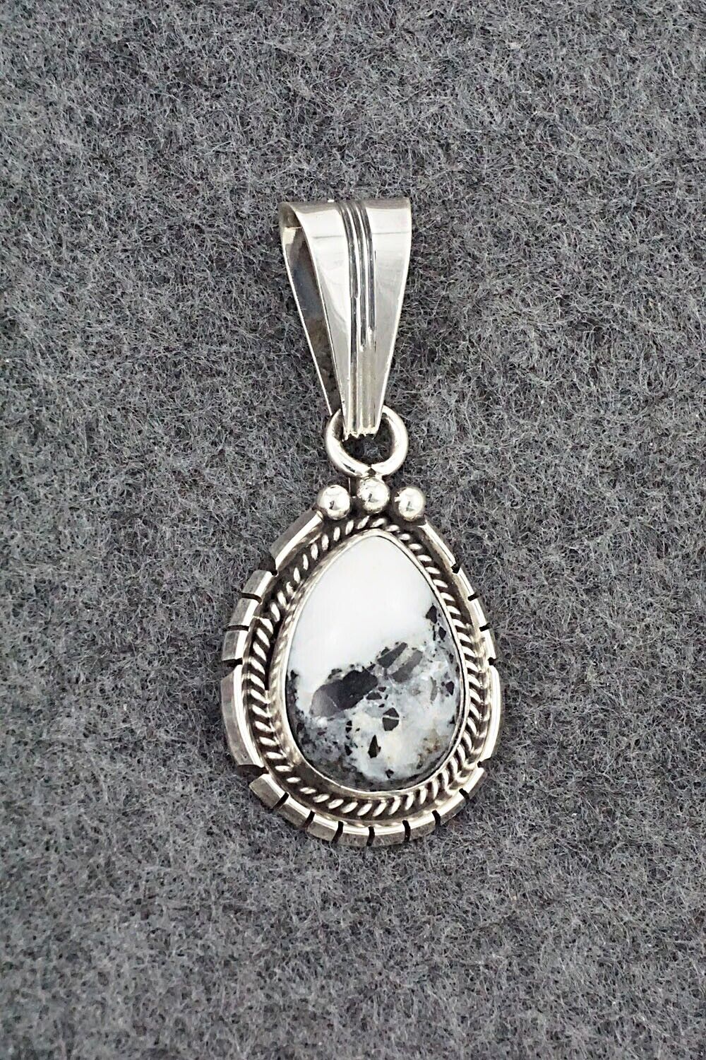 White Buffalo & Sterling Silver Pendant - Samuel Yellowhair