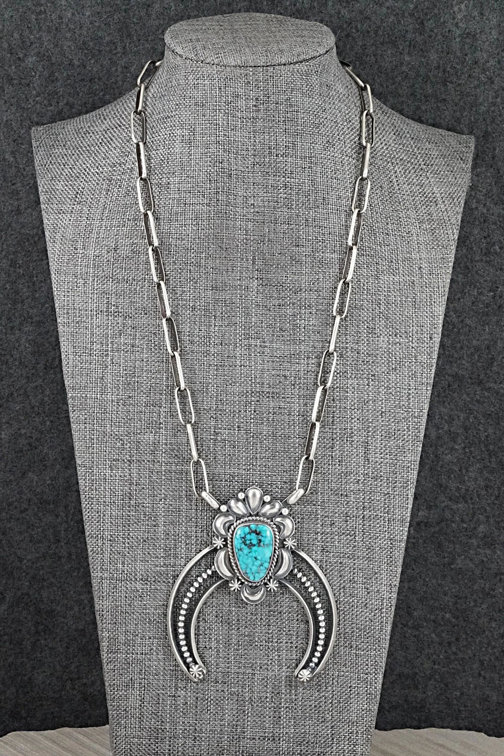 Turquoise & Sterling Silver Necklace - Raymond Delgarito