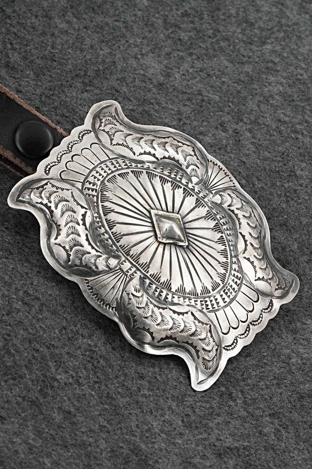 Sterling Silver & Leather Concho Belt - Dan Morgan