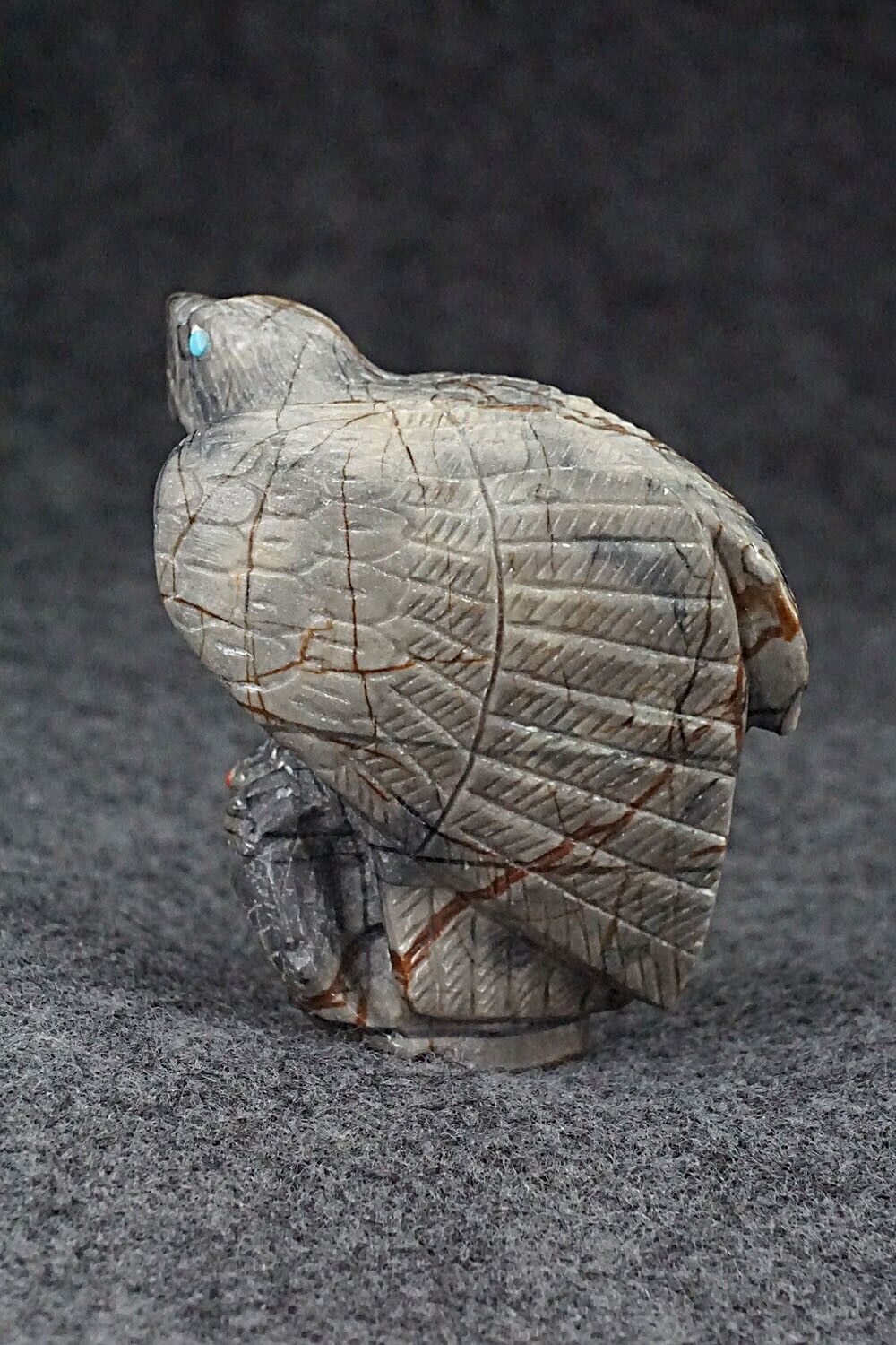 Eagle with Fish Zuni Fetish Carving - Derrick Kaamasee