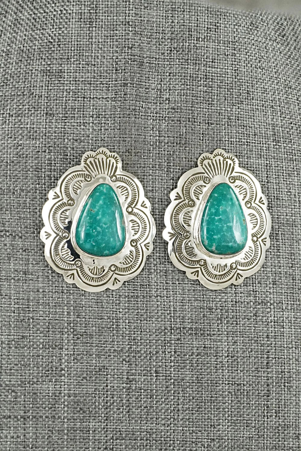 Turquoise & Sterling Silver Earrings - Arnold Blackgoat