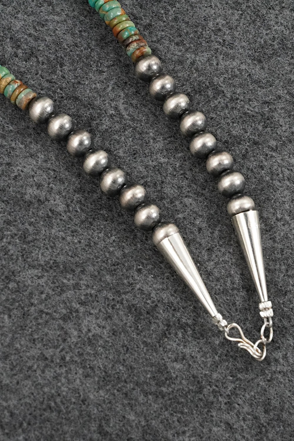 Turquoise & Sterling Silver Necklace 22" - Doreen Jake