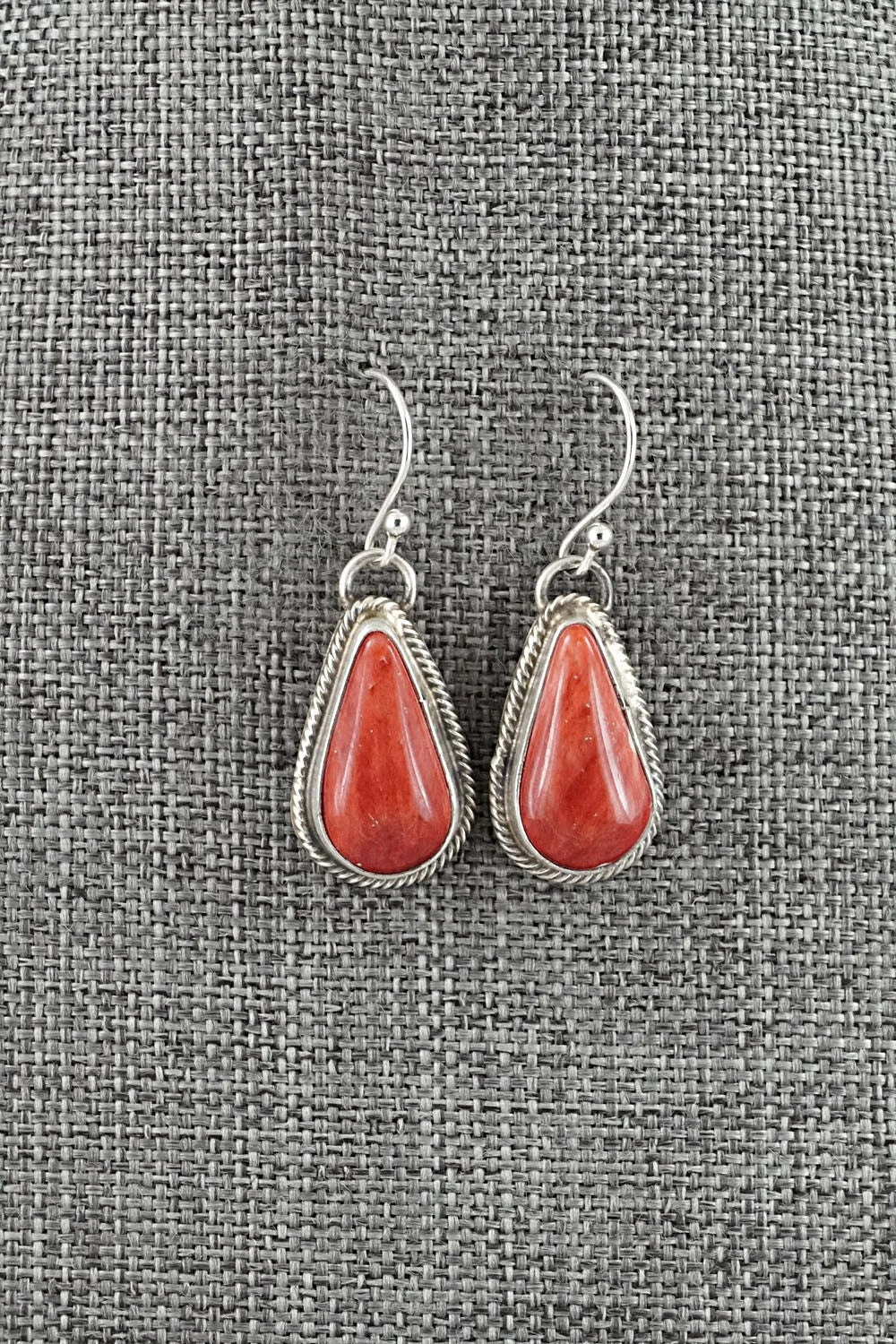 Spiny Oyster & Sterling Silver Squash Blossom Set - Kathleen Livingston