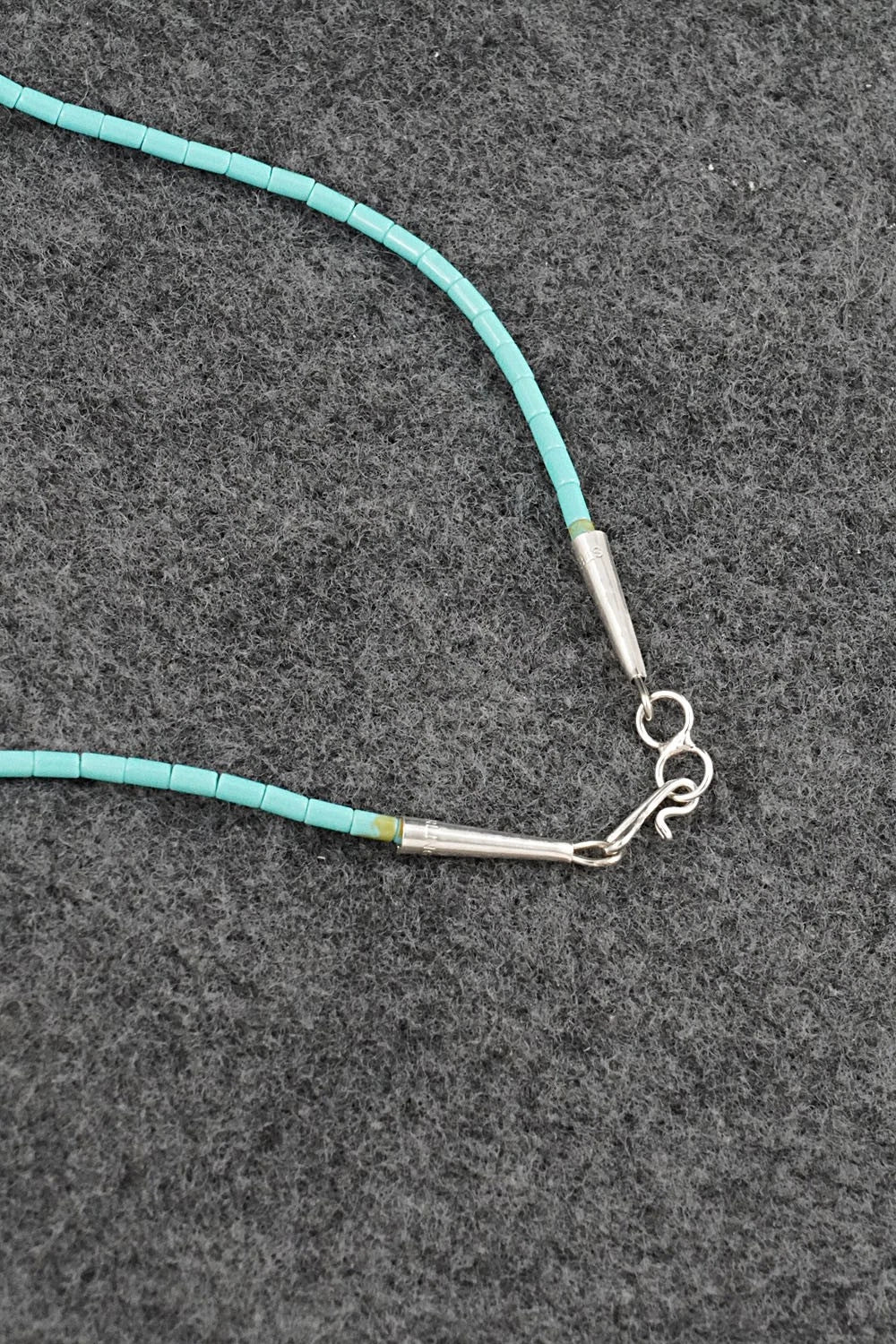 Turquoise Fetish Carving & Sterling Silver Necklace - Hector Goodluck