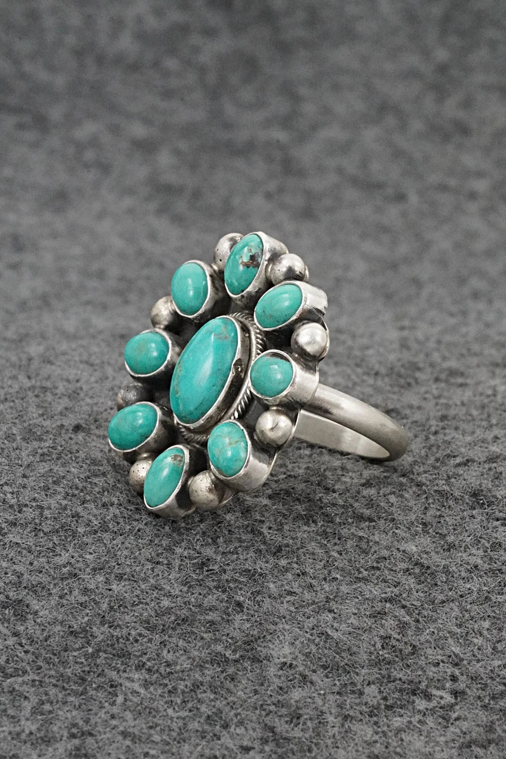 Turquoise & Sterling Silver Ring - Kathleen Livingston - Size Adjustable