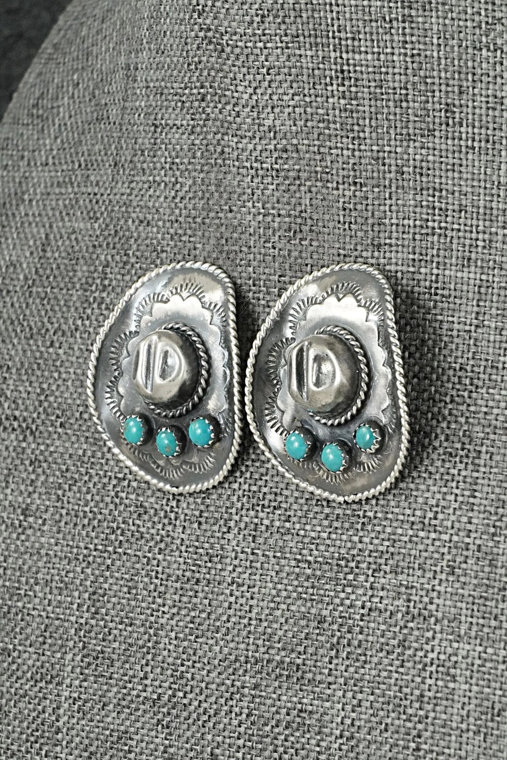 Turquoise & Sterling Silver Earrings - Bobby Platero