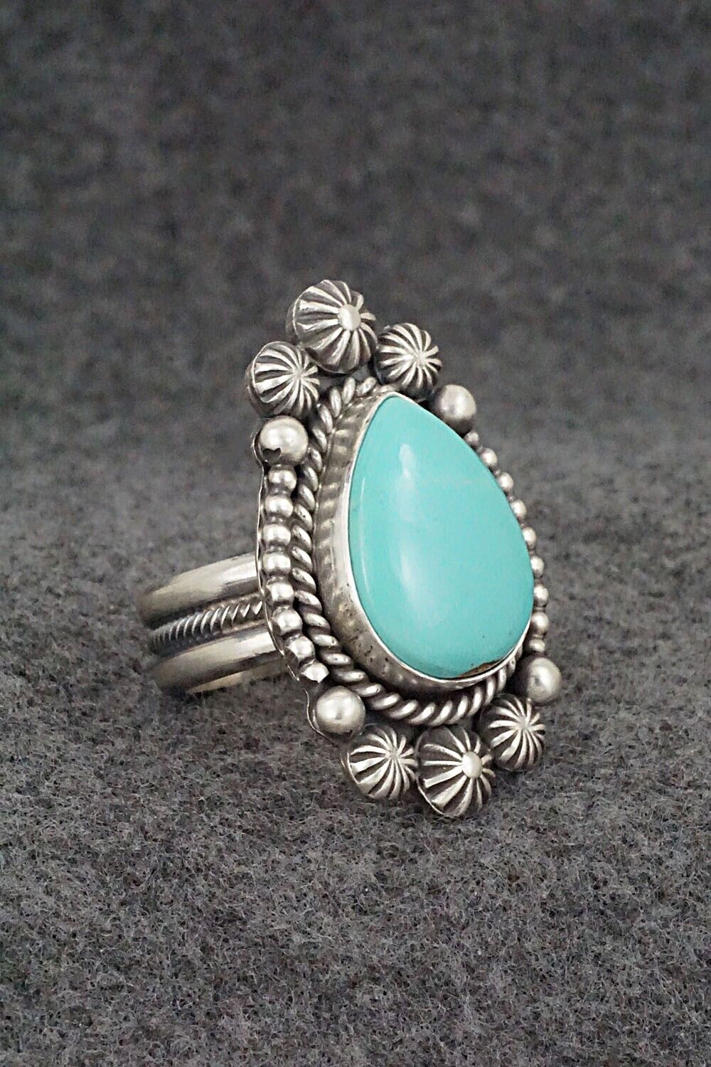 Turquoise & Sterling Silver Ring - Michael Calladitto - Size 8