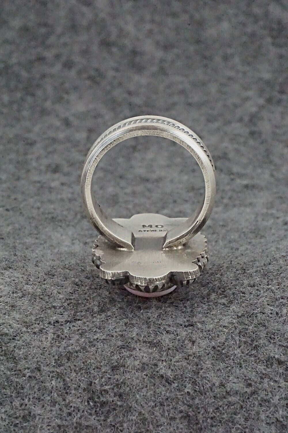 Pink Conch Shell & Sterling Silver Ring - Michael Calladitto - Size 9