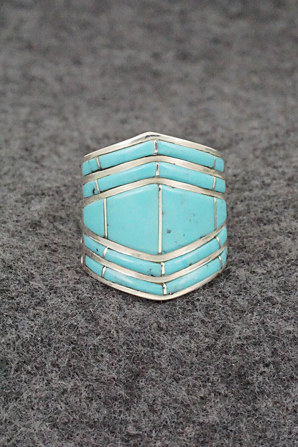 Turquoise & Sterling Silver Ring - Andrew Enrico - Size 8