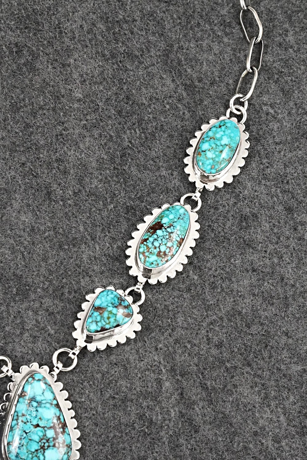 Turquoise & Sterling Silver Necklace and Earrings Set - Mark Yazzie