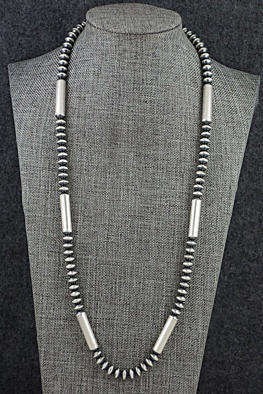Sterling Silver Navajo Pearl Necklace 24" - Tonisha Haley