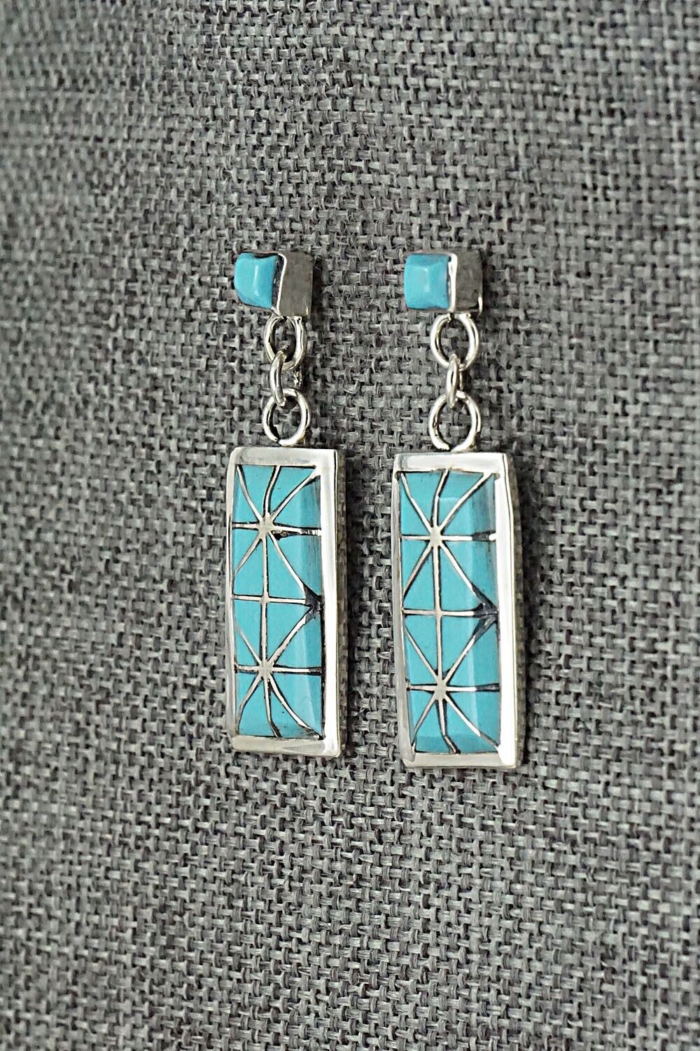 Turquoise & Sterling Silver Earrings - Gloria Tucson
