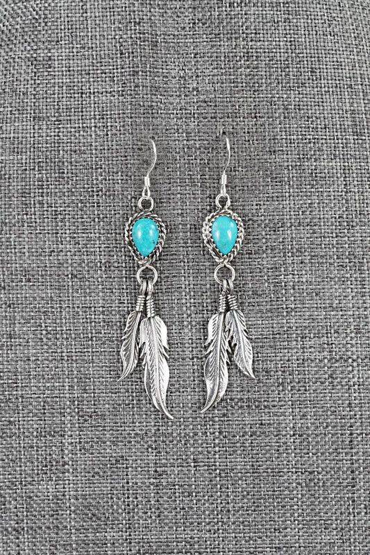 Turquoise & Sterling Silver Earrings - Isabelle Yazzie