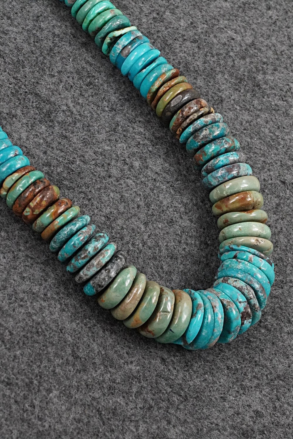 Turquoise & Sterling Silver Necklace 22" - Doreen Jake