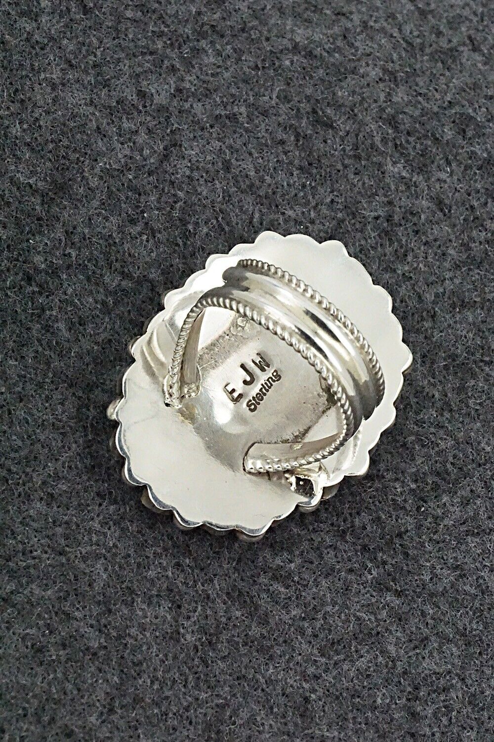 Coral & Sterling Silver Ring - Eunise Wilson - Size 8.5