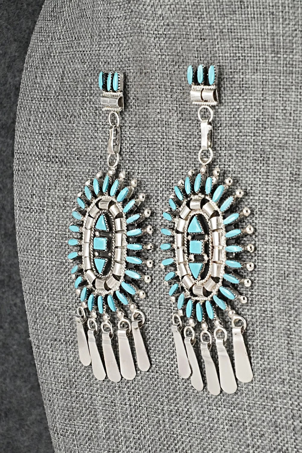 Turquoise & Sterling Silver Earrings - Evonne Hustito