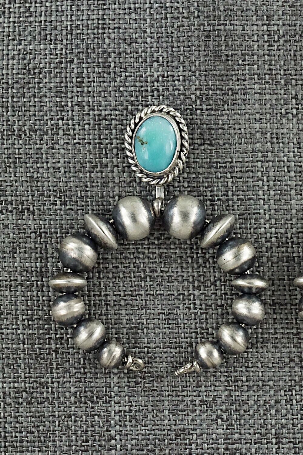 Turquoise & Sterling Silver Navajo Pearl Earrings - Grace Kenneth