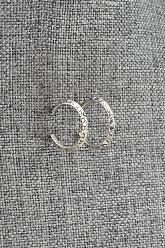 Sterling Silver Hoop Earrings - Elaine Tahe
