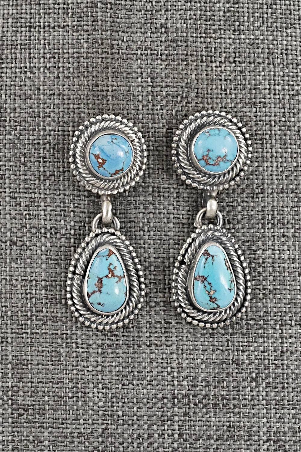 Turquoise & Sterling Silver Necklace and Earrings Set - Darrin Livingston