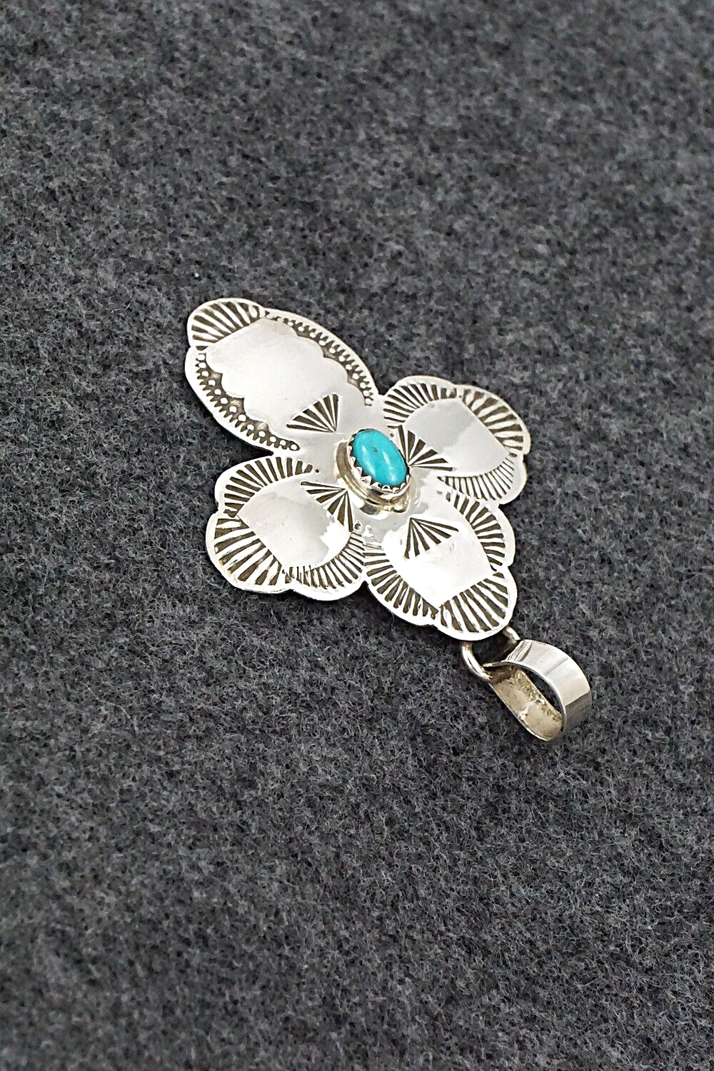 Turquoise & Sterling Silver Pendant - Bertha Begay