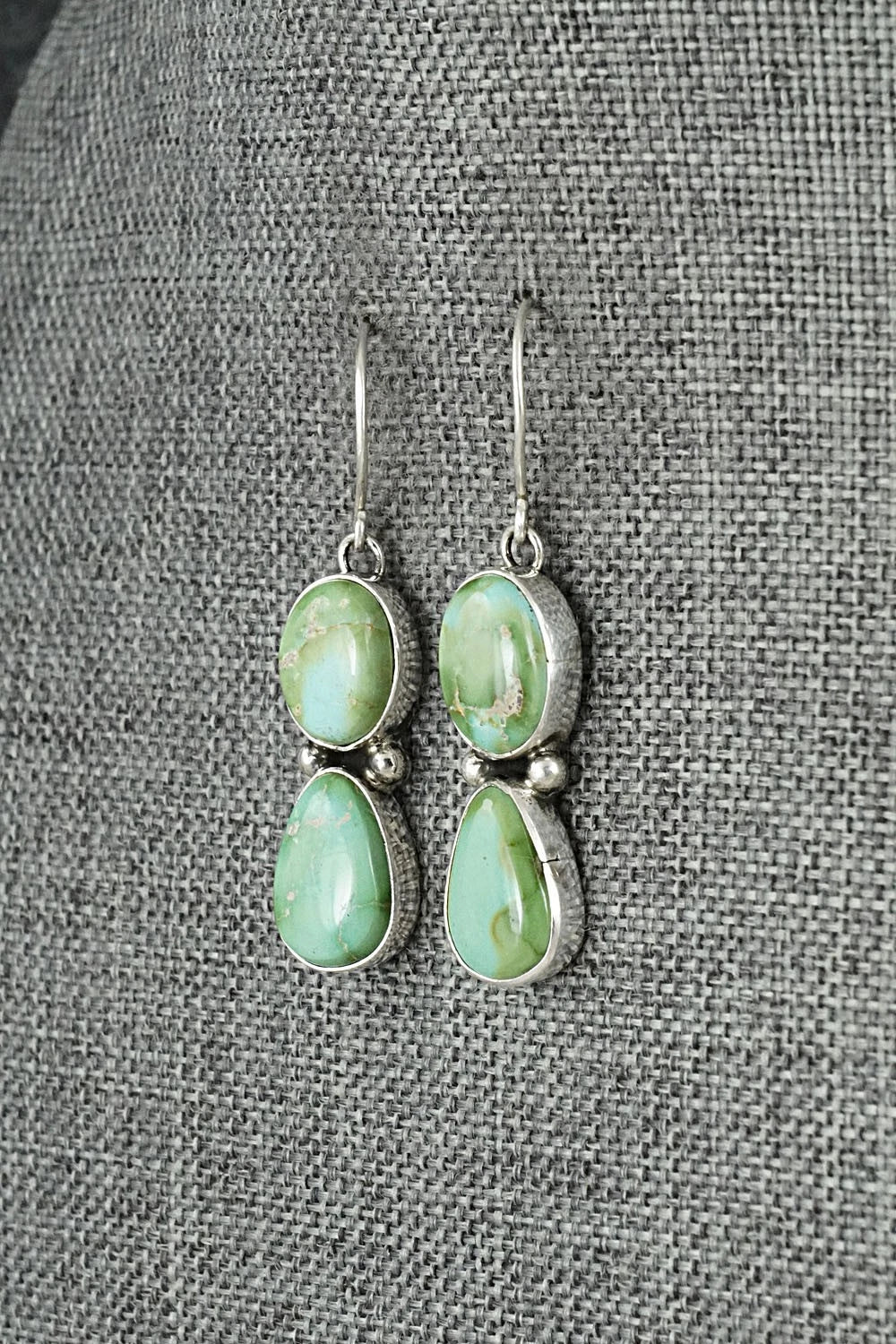 Turquoise & Sterling Silver Earrings - Eugene Gruber