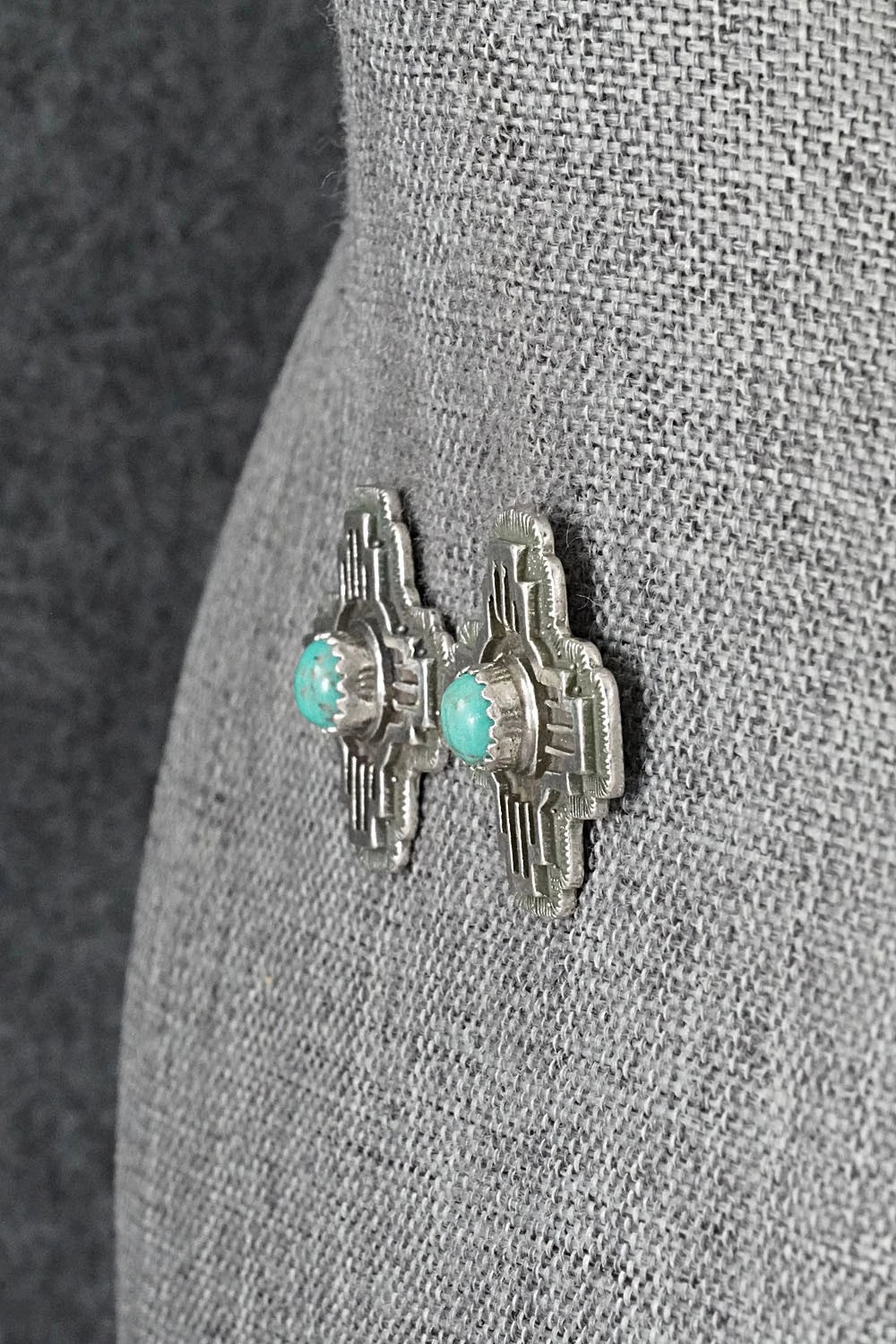 Turquoise & Sterling Silver Earrings - Robinson Martinez