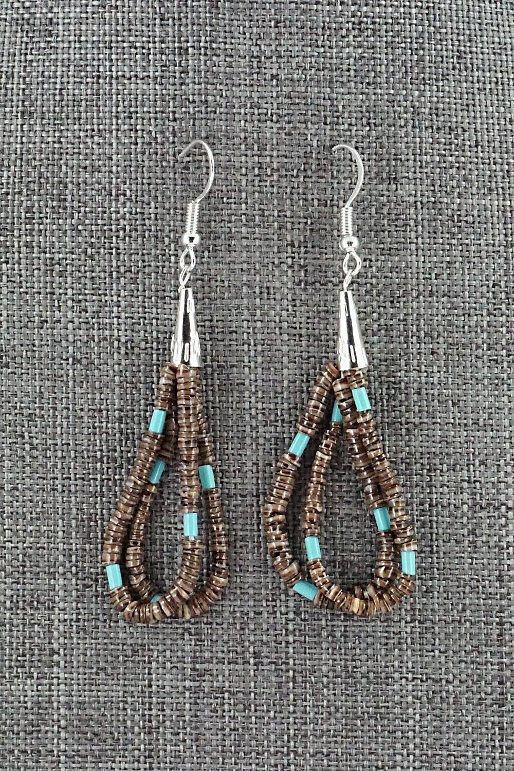 Turquoise, Shell & Sterling Silver Earrings - Ramona Bird