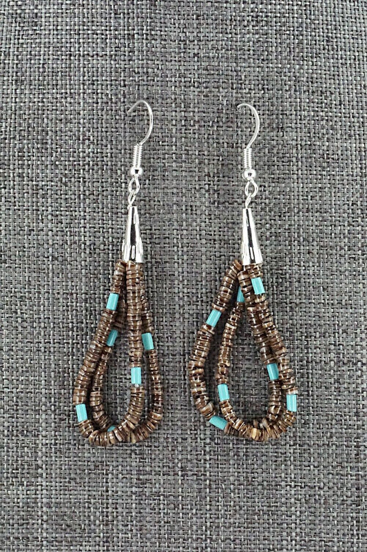 Turquoise, Shell & Sterling Silver Earrings - Ramona Bird