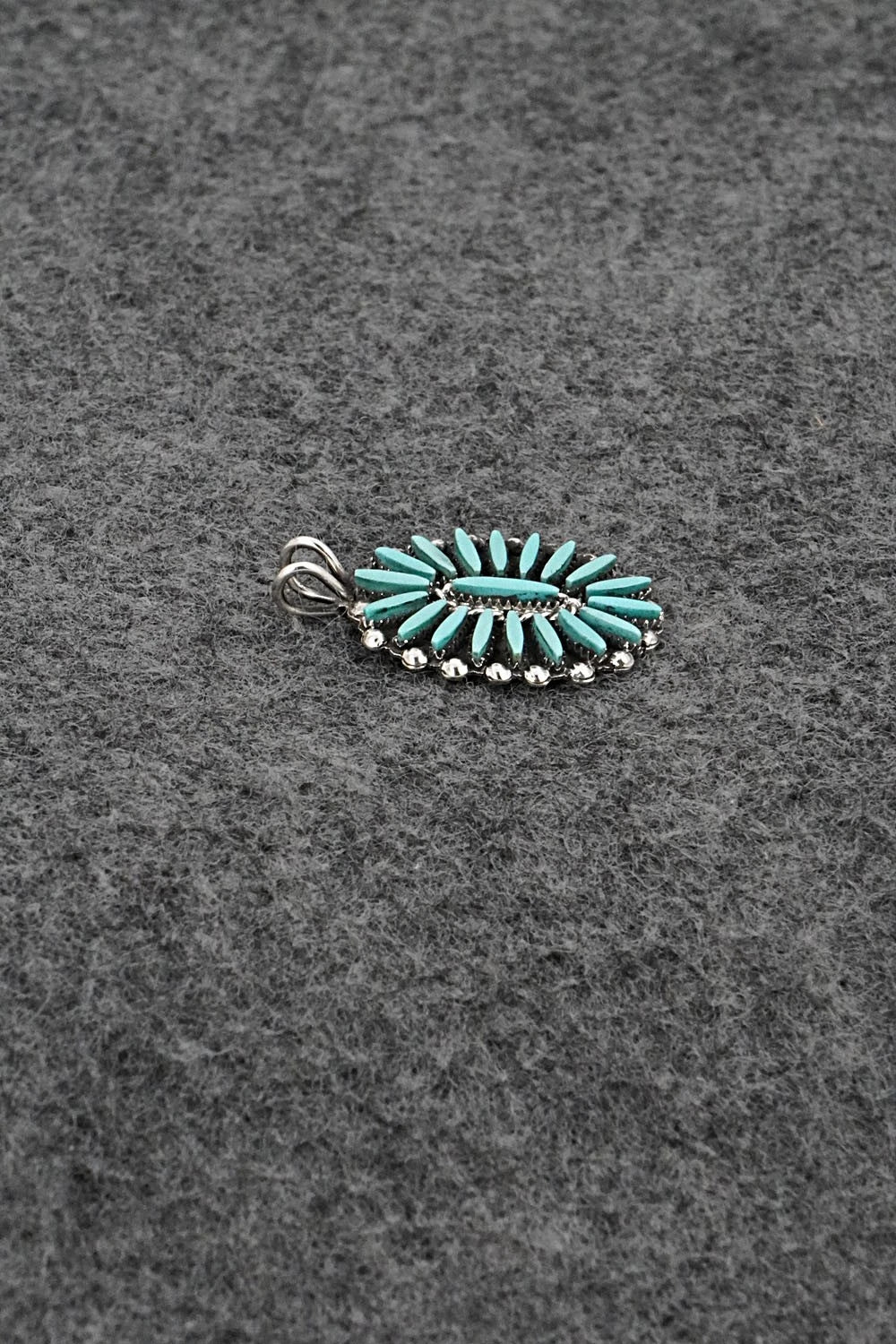 Turquoise & Sterling Silver Pendant - Fritzon Owaleon