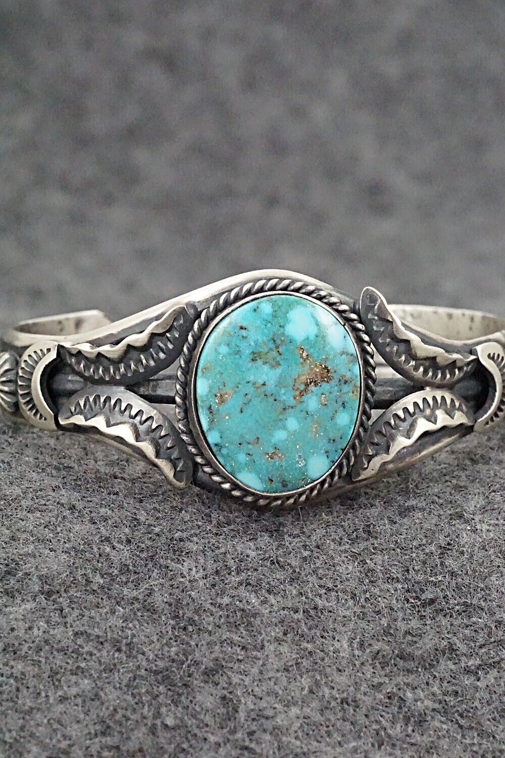Turquoise & Sterling Silver Bracelet - Gilbert Tom