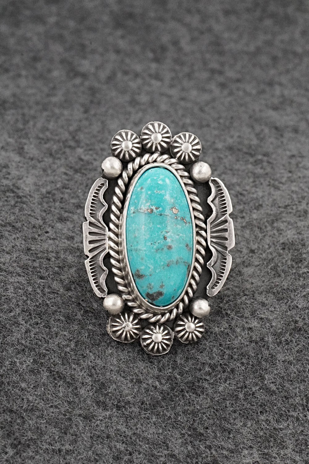 Turquoise & Sterling Silver Ring - Michael Calladitto - Size 7