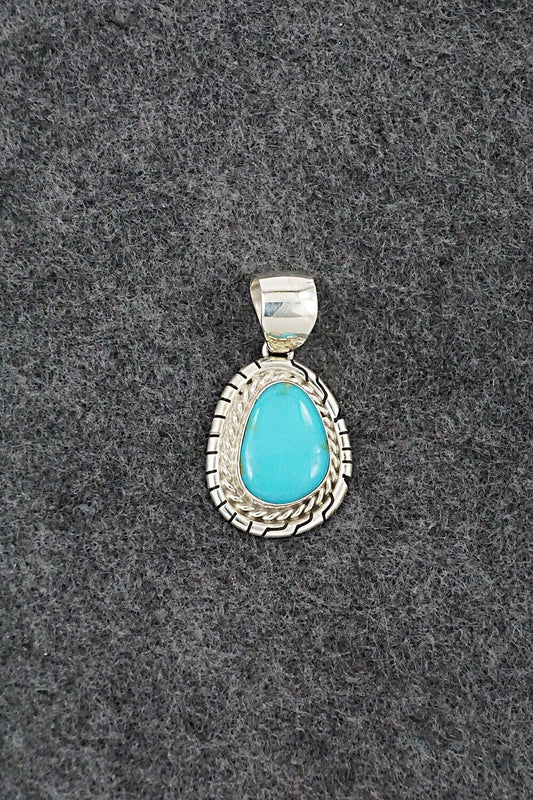 Turquoise & Sterling Silver Pendant - Johnny Frank