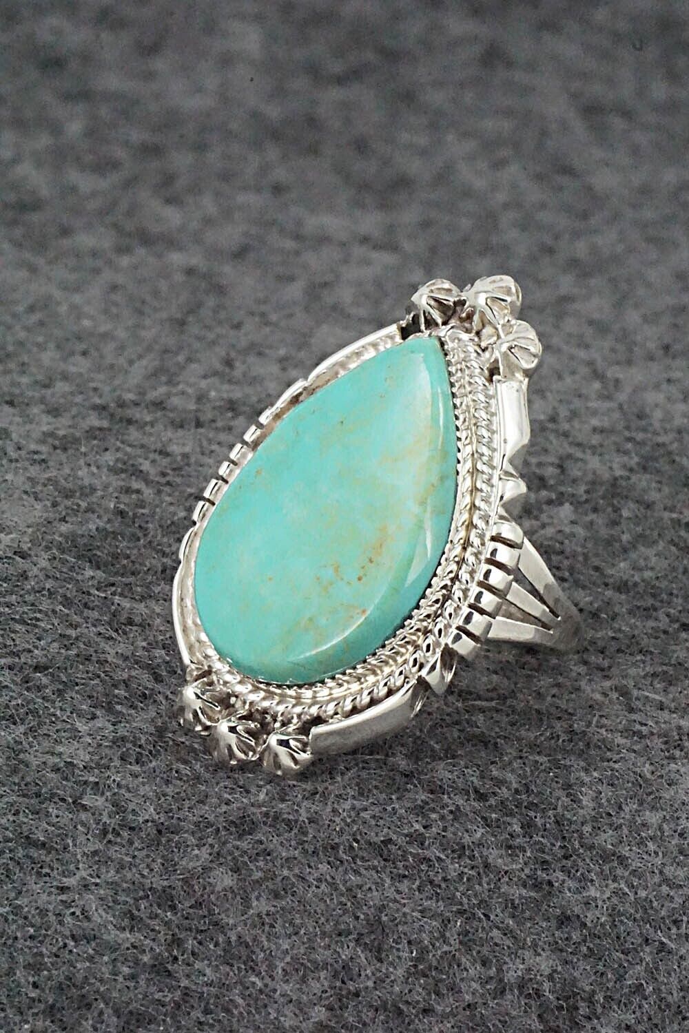 Turquoise & Sterling Silver Ring - Andrew Vandever - Size 6.5