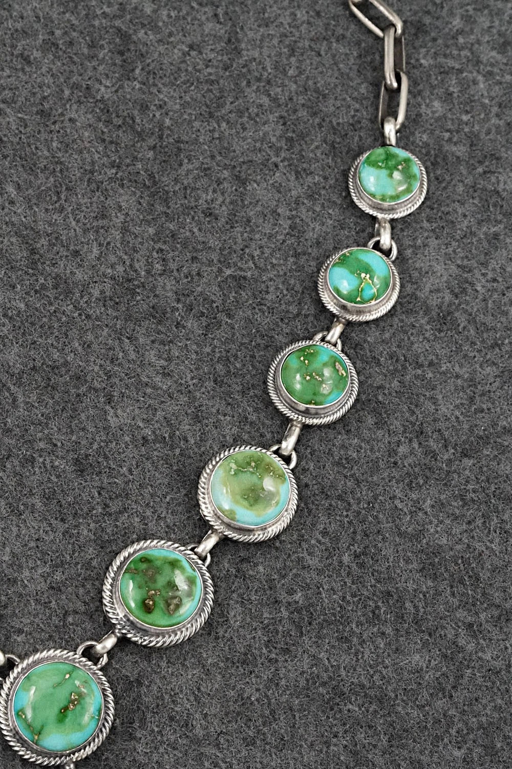 Turquoise & Sterling Silver Necklace and Earrings Set - Darrin Livingston