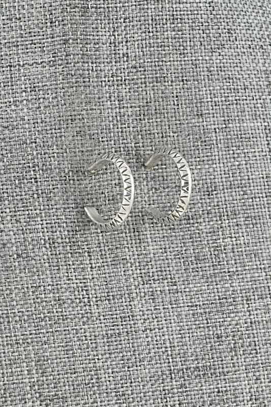 Sterling Silver Hoop Earrings - Elaine Tahe