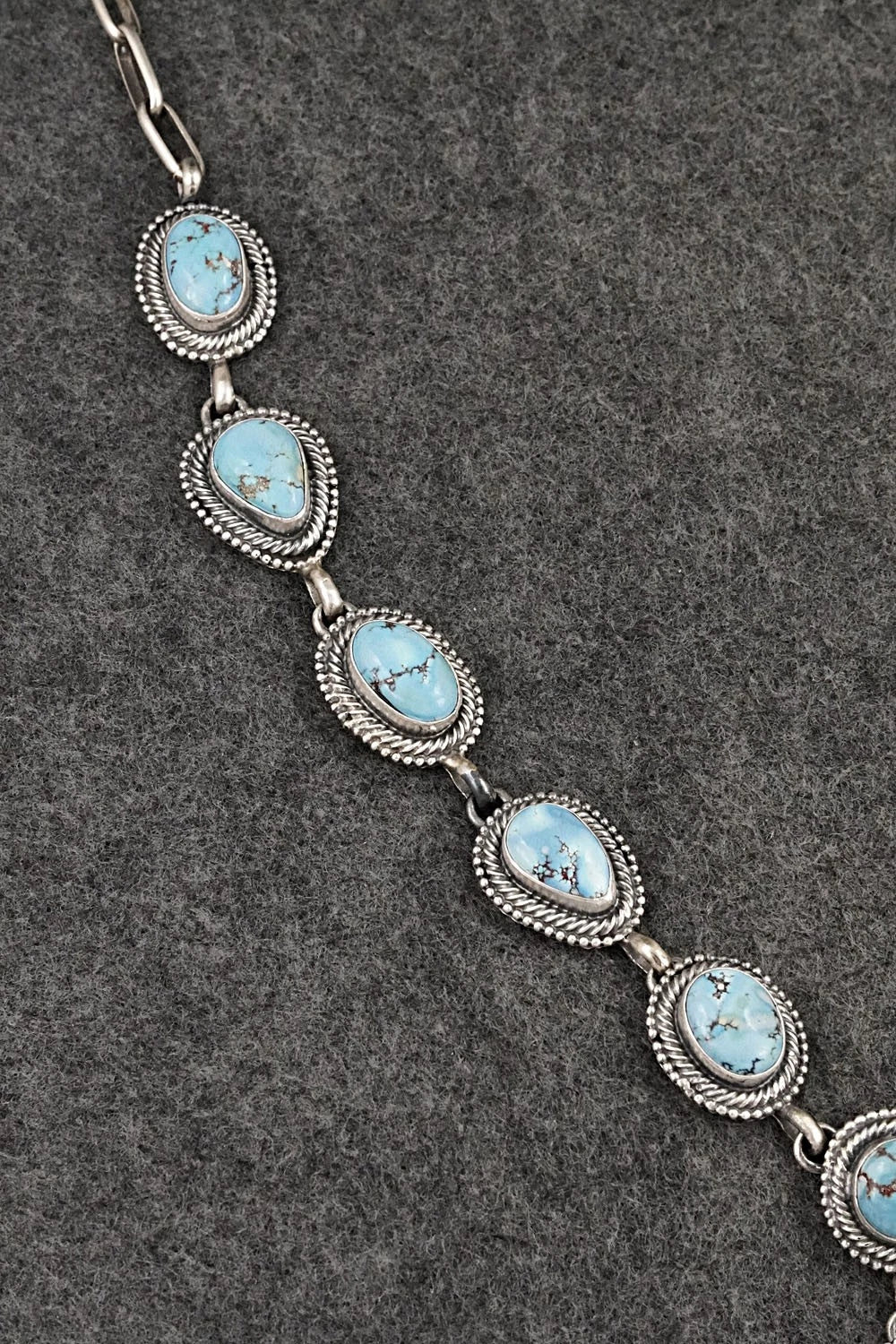 Turquoise & Sterling Silver Necklace and Earrings Set - Darrin Livingston