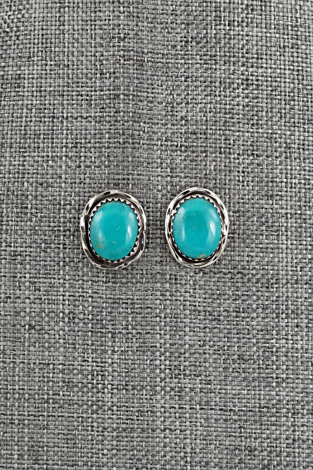 Turquoise & Sterling Silver Earrings - Ernest Hawthorne
