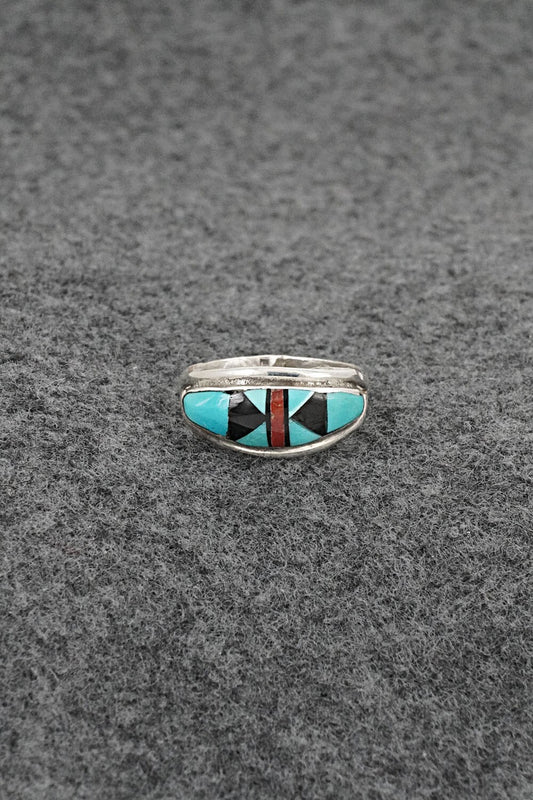 Multi-Stone & Sterling Silver Inlay Ring - Ola Eriacho - Size 6