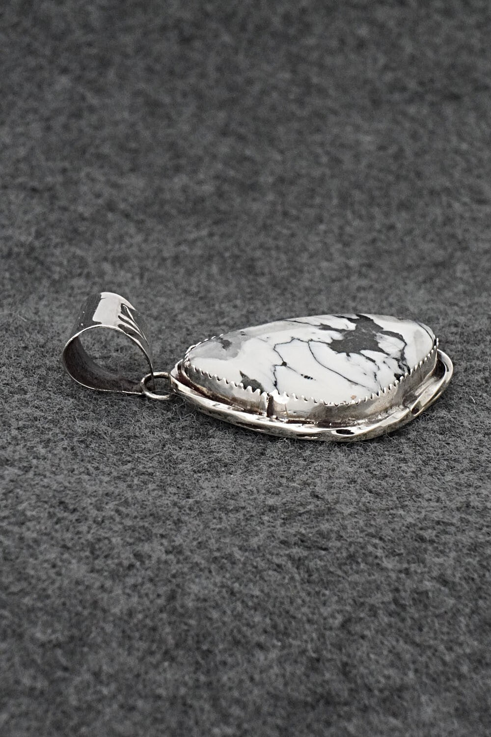 White Buffalo & Sterling Silver Pendant - Ernest Hawthorne
