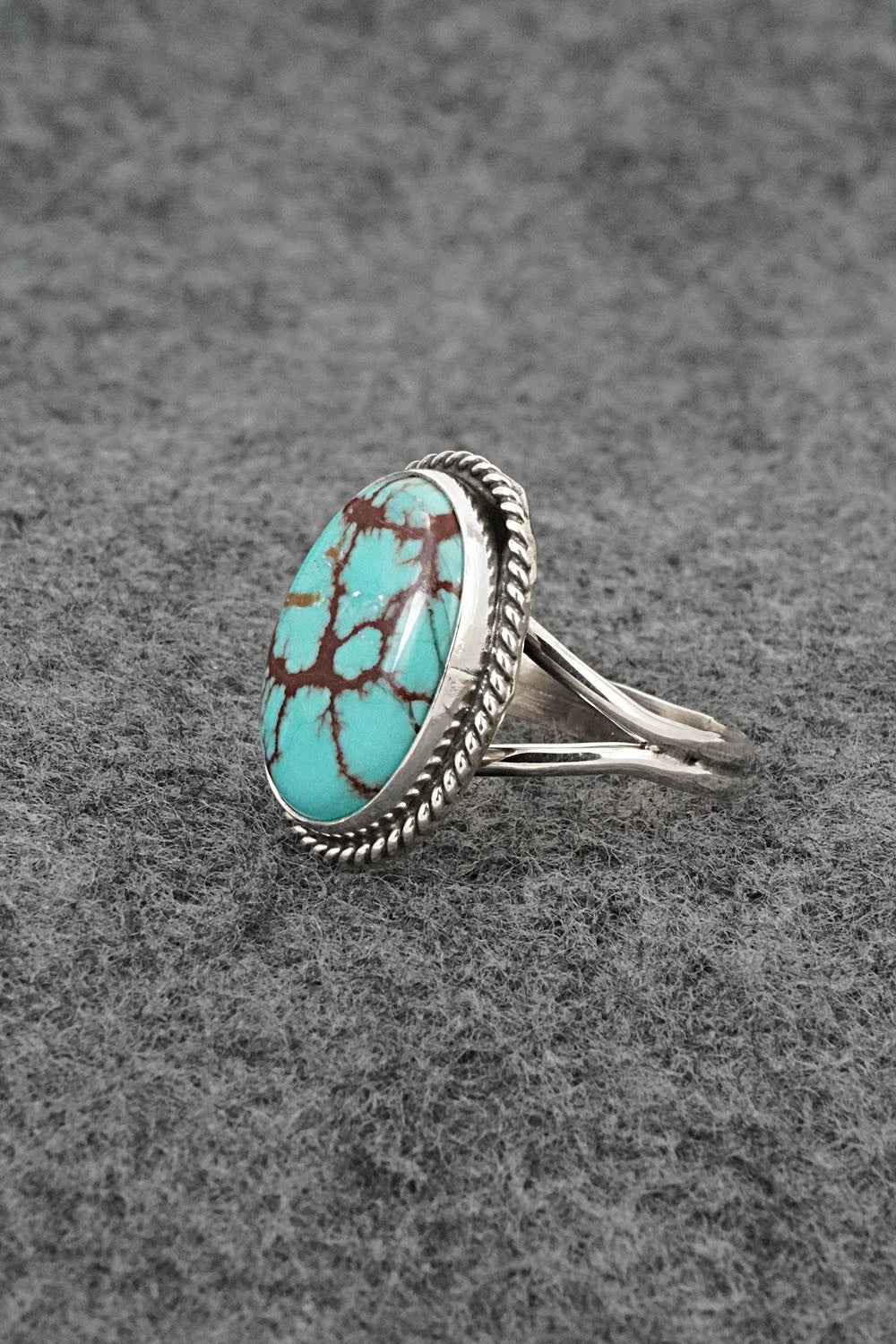Turquoise & Sterling Silver Ring - Eugene Gruber - Size 8