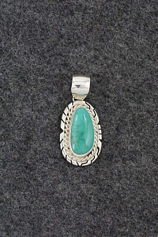 Turquoise & Sterling Silver Pendant - Johnny Frank