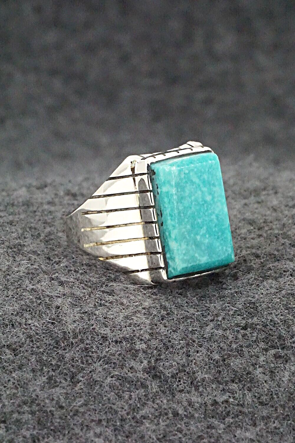 Turquoise & Sterling Silver Ring - Trevor Jack - Size 8.75