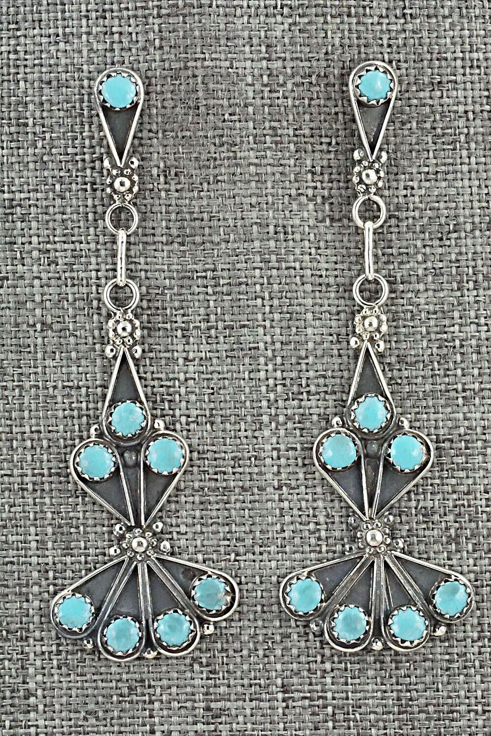 Turquoise & Sterling Silver Earrings - Vivianita Booqua