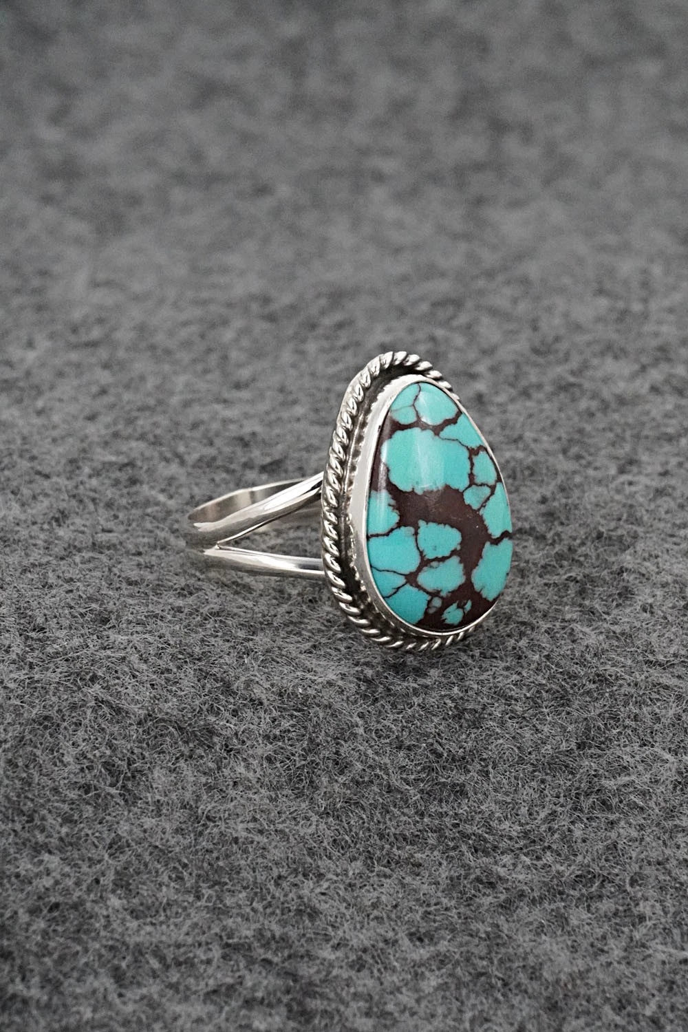 Turquoise & Sterling Silver Ring - Eugene Gruber - Size 8
