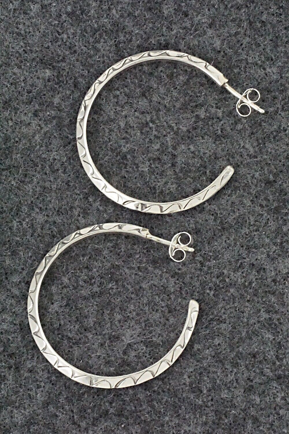 Sterling Silver Hoop Earrings - Elaine Tahe