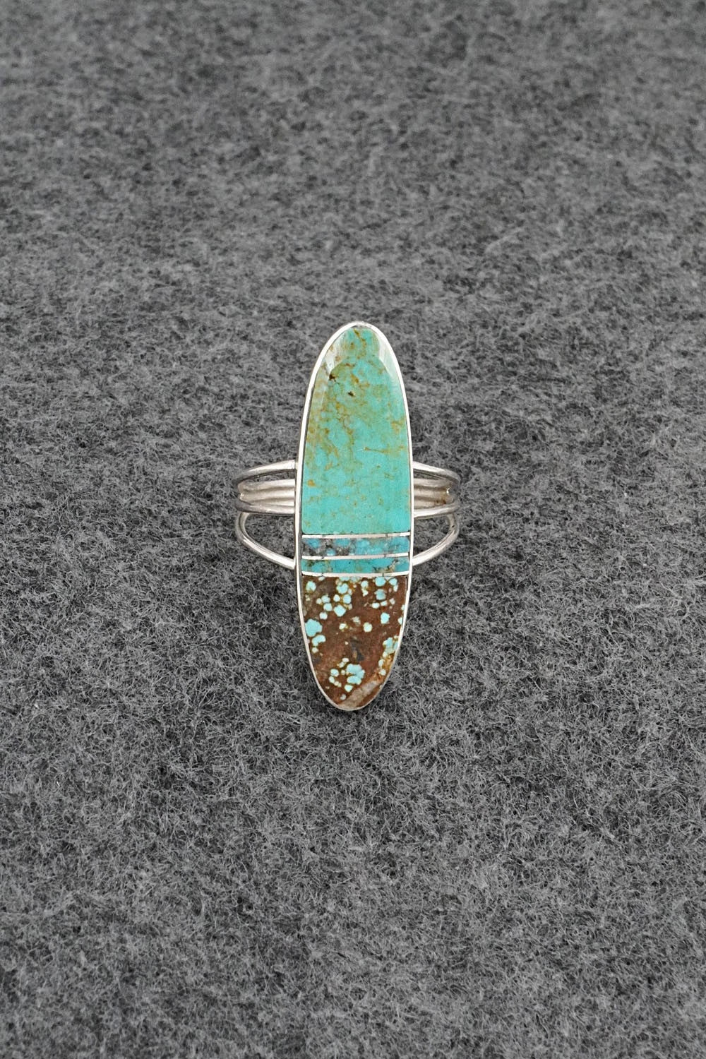 Turquoise & Sterling Silver Ring - Harold Smith - Size 8